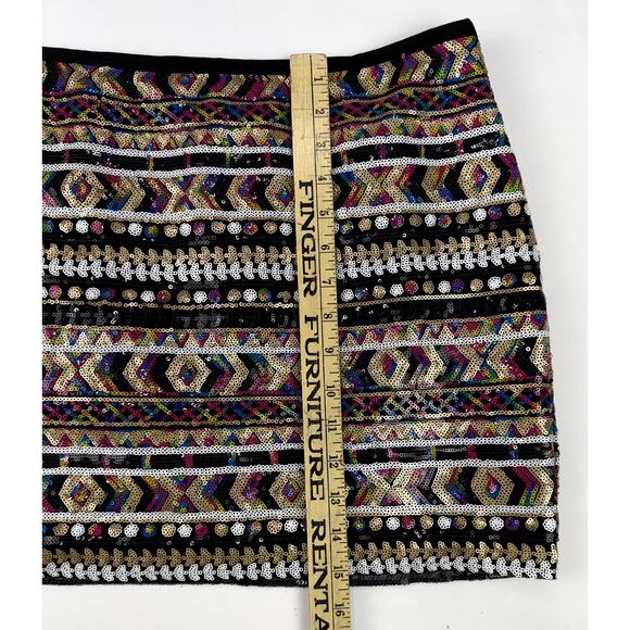 GUESS Sequin Skirt M vibrant geometric patterns. mix of colors for a bold look - Picture 8 of 10